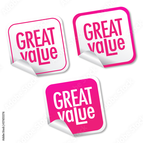 Vector: Great value stickers Great value stickers