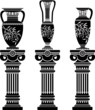 hellenic jugs with ionic columns.stencil. second variant hellenic jugs with ionic columns.stencil. second variant