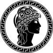 black stencil of patrician women. first variant black stencil of patrician women. first variant