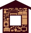house set with furnitures and elctronics, vectp rillustration house set with furnitures and elctronics, vectp rillustration