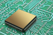 microchips on a printed circuit board