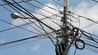 Messy electric cables in thailand