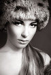 beautiful woman wearing fur