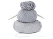 Skeins with knitting needles