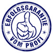 erfolgsgarantie vom profi stempel button