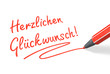 Foto: Herzlichen Glückwunsch! rot Herzlichen Glückwunsch! rot