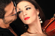 Beautiful lady with handsome man with violin Beautiful lady with handsome man with violin
