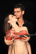 Beautiful lady with handsome man with violin Beautiful lady with handsome man with violin