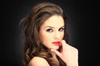 Glamour portrait of a woman on black Glamour portrait of a woman on black