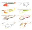 Helicopter - set of vector icon