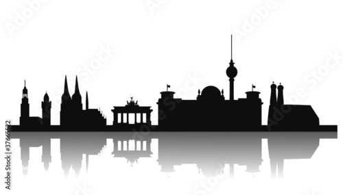 Vektor: Deutschland - Sehenswürdigkeiten, Großstadt Deutschland - Sehenswürdigkeiten, Großstadt