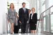 Business colleagues going to meeting