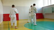 Martial arts instructor training  students