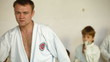 Martial arts instructor training children