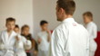 Martial arts instructor training children