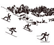 Wintersport schwarz auf weiß Wintersport schwarz auf weiß