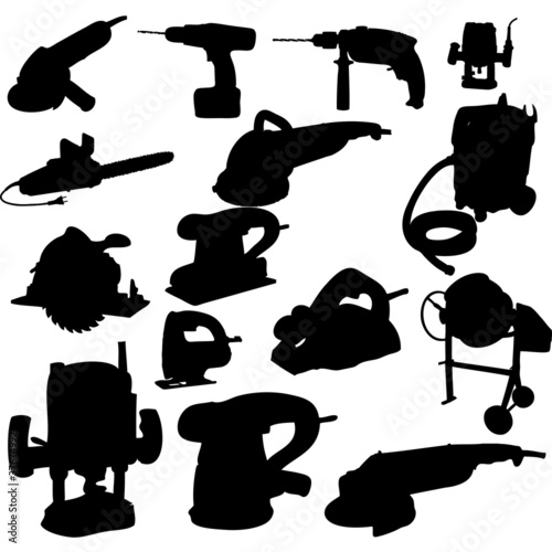 Vector: collection of power tool vector vector silhouette collection of power tool vector vector silhouette