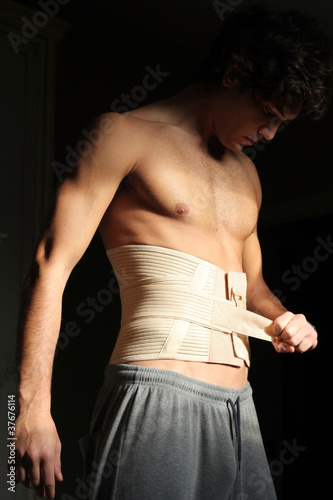 Photo: Athlete with bandage Athlete with bandage