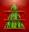 "Christmas Stories". Christmas tree formed from books.
