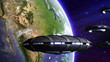 UFO invasion above earth