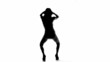 Silhouette Of Sexy Dancer On White