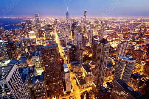 Photo: Aerial view of Chicago downtown Aerial view of Chicago downtown