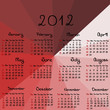 2012 calendar on red abstract background