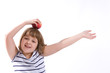 girl with apple