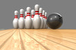 Bowlingszene freigestellt