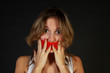 Shocked young woman