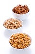 Party snacks: Cashew, Peanuts and Pretzels