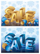 Two Christmas sale blue golden banners, vector illustration Two Christmas sale blue golden banners, vector illustration