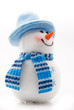snowman in a blue hat