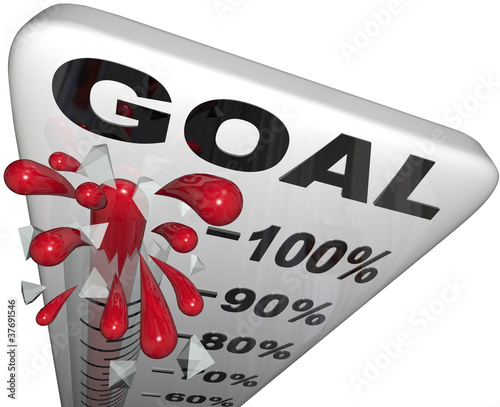 Illustration: Percentage Progress to Goals Thermometer Growth Success Percentage Progress to Goals Thermometer Growth Success