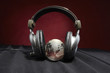 glass globe and headphones