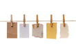 clothes peg and note paper on clothes line rope
