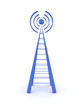 Wireless tower isolated on white background. 3D image Wireless tower isolated on white background. 3D image