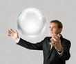 Businessman with sphere