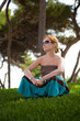 girl sitting on green grass girl sitting on green grass