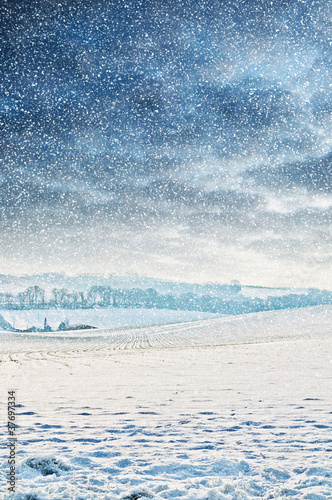Photo: countryside snow countryside snow