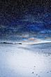 snowing over hills