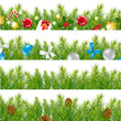 Vektor: Border With Christmas Tree Set Border With Christmas Tree Set