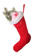 Christmas sock with gifts isolated on white Christmas sock with gifts isolated on white