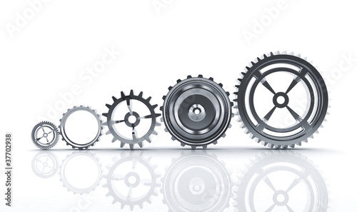 Illustration: gear machinery and titanium concept gear machinery and titanium concept