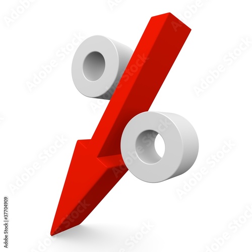 Illustration: Prozentpfeil abstieg Prozentpfeil abstieg