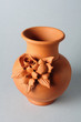 Photo: Ceramic vessel decorated with flowers Ceramic vessel decorated with flowers