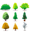 Tree Icons Set Vector