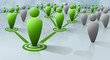 Social or business network of human figures