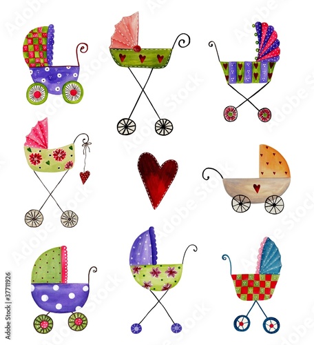 Illustration: Baby arrival announcement card Baby arrival announcement card