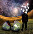Man has thoughts of earth